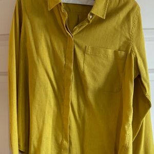 Women’s Orvis Linen Button Shirt in Mustard Yellow